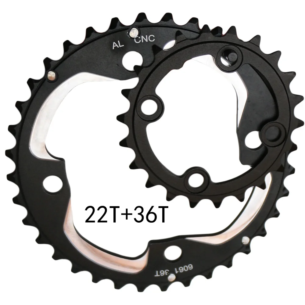 MTB кольцо цепи велосипеда цепь для SHIMANO SRAM Универсальный шатун 22 T/24 T/26 T/32 T/38 T/42 T/44 T 104BCD 64BCD велосипедная звездочка - Color: 22T 36T alloy