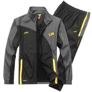 

Brand Tracksuit Men Two Piece Clothing Sets Casual Jacket+Pants 2PCS Track Suit Sportswear Sweatsuits Man LB1601