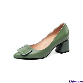 

Big size 34-45 2020 fashion women pumps genuine leather shallow ladies shoes summer simple pointed toe shoes woman