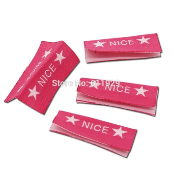 

Free shipping custom clothing loop fold center fold private label/woven label/garment T-shirt embroidered label/brand name logo