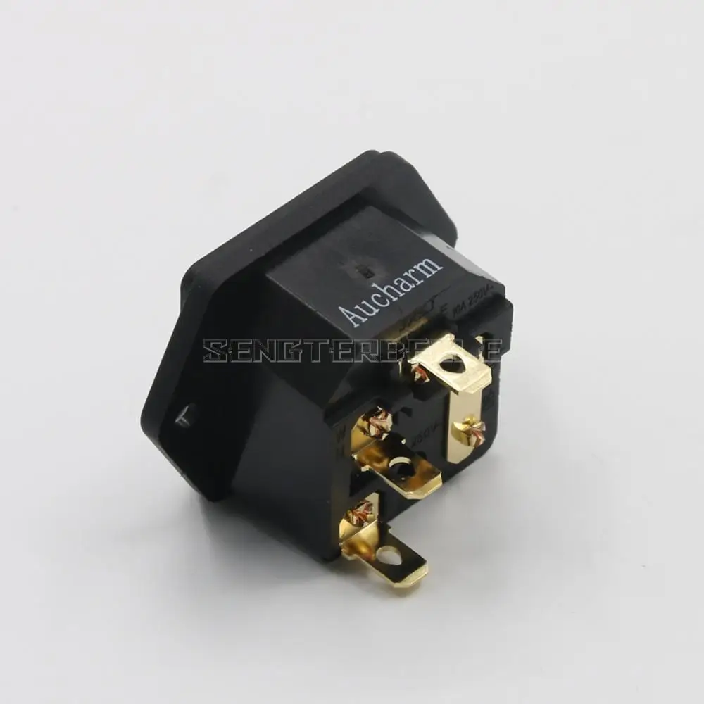Aucharm Copper Gold-Plated Two-In-Oone Power Supply Tailstock HIFI Audio Amplifier AC Power Supply With Fuse Holder 1PC audio amplifier board