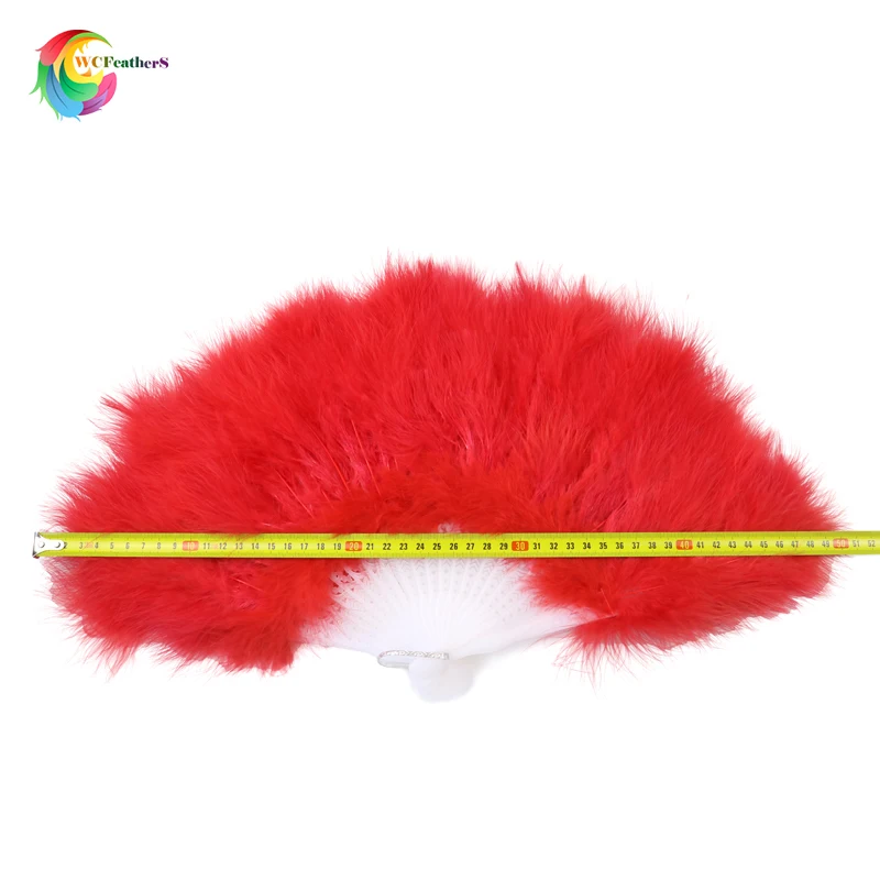 Feather Fan Decoration Feather Fan Beautiful Fold Fan Wedding Stage Carnival Party Home Decor Fluffy Turkey Feather 30*50CM
