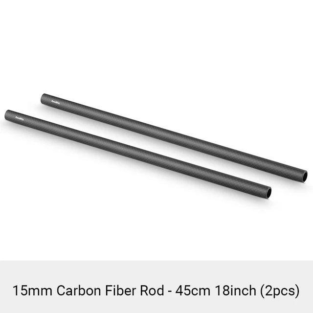 SmallRig 15mm Carbon Fiber Rod 18 Inches Long for Dslr Camera Rig Camera 15mm Rail Support System  - 0871 (2pcs Pack) 45cm 18inch