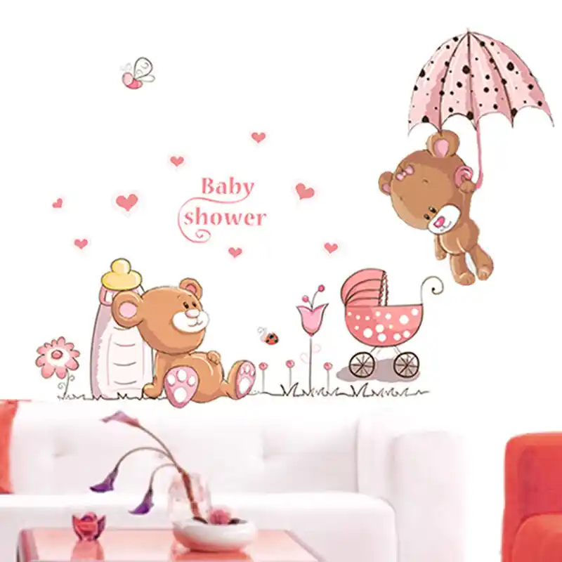 teddy bear wall stickers baby nursery