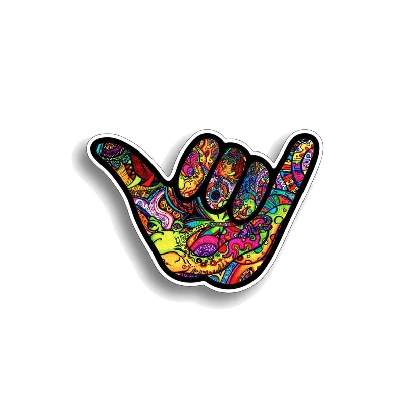 

Creative Shaka Hang Loose Graffiti Car Sticker Reflective Waterproof Decal Automobile Motorcycles Accessories PVC,12cm*8cm