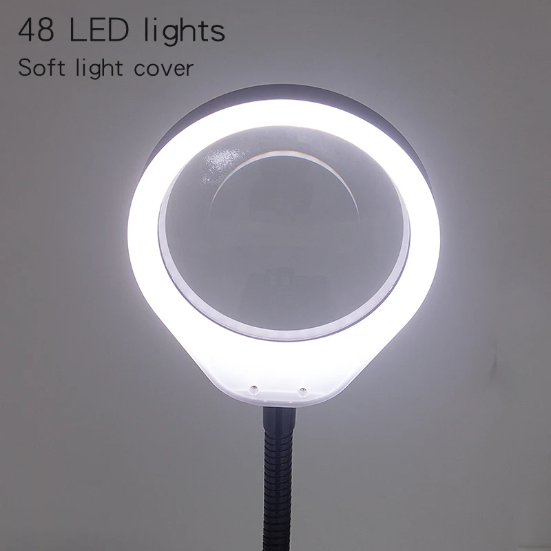  Desk Magnifying Glass With Led Lights Support Lamp Electronic illuminated Magnifier For Reading Pho - 4000068132556