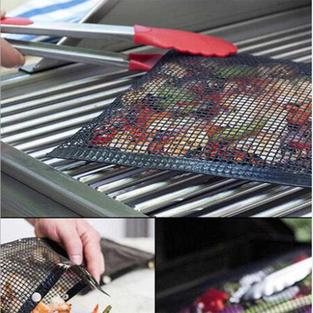 Barbecue mat High temperature non-stick grid barbecue mat Outdoor barbecue tool