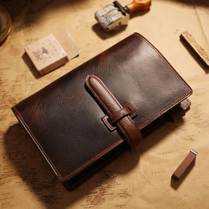 IPBEN 100% Genuine Vintage Leather Travelers Notebook Tie Diary Journal Handmade Cowhide gift travel notebook Free engrave IPBEN 100% Genuine Vintage Leather Travelers Notebook Tie Diary Journal Handmade Cowhide gift travel notebook Free engrave