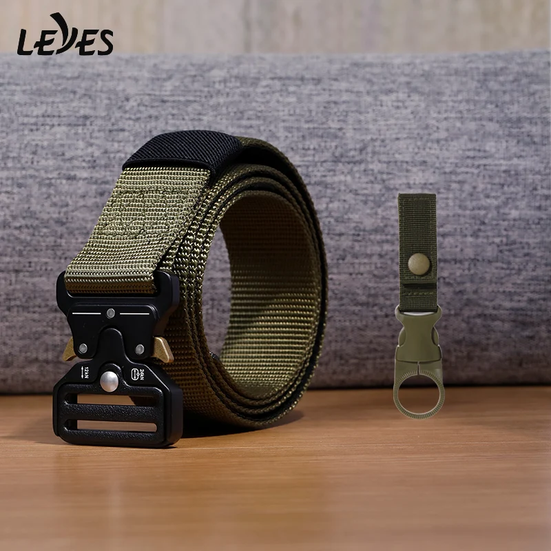 Синий Тактический ремень, военная техника, высокое качество, нейлон, мужские ремни, для экстренного выживания, холст, быстро снимается, пряжка, открытый ремень, карабин - Цвет: Синий