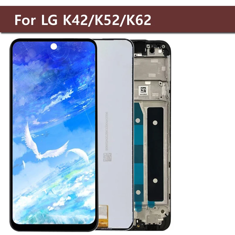 For LG K42 LCD Display Touch Screen Digitizer Panel With Frame Assembly Replacement Parts For LG