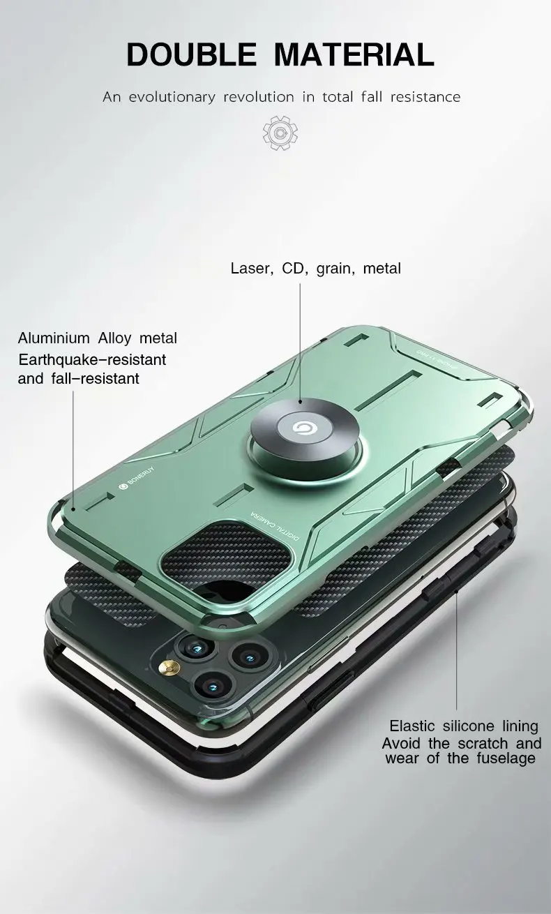 BOBYT для iPhone 11 Pro Max XS XR Magic Shield Алюминиевый Чехол CNC металлический жесткий чехол с функцией подставки