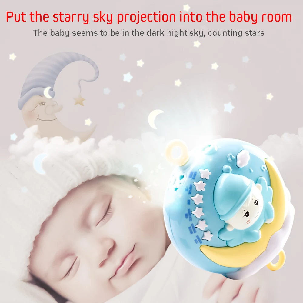 Baby Rattles Crib Mobiles Toy Holder Rotating Crib Mobile Bed Musical Box Projection 0-12 Months Newborn Infant Baby Boy Toys
