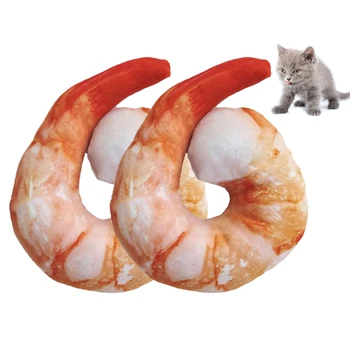

2Pc Cat Toy Catnip Simulated Shrimp Cat Squeaky Pet Toys for Cats Catnip Plush Kitty Katten Cat Chew Toy