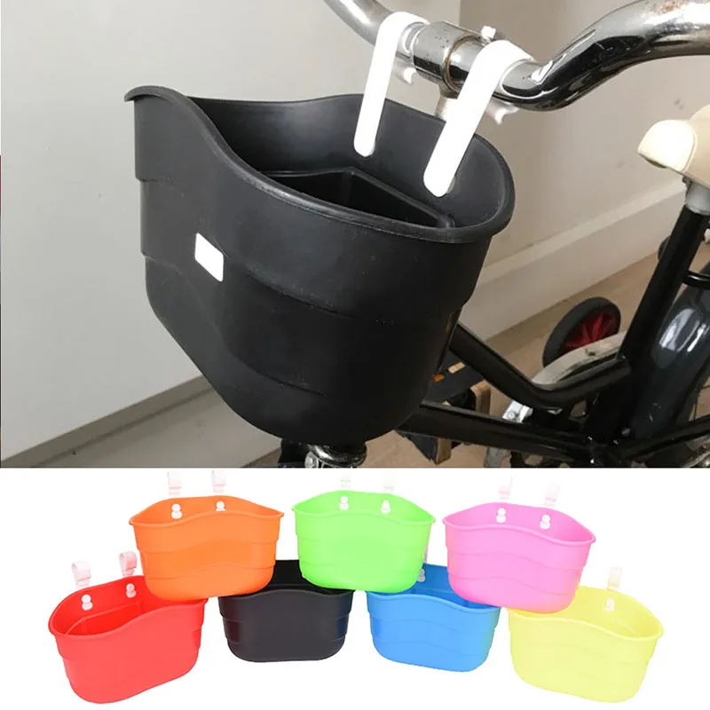 

New 1 Pcs Plastic Bicycle Basket Children Bike Front Handlebar Carrier Scooter Saddlebag Plastic Bicycle Basket Bike Accessories