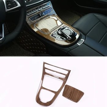 

2PCs Gloss Black Style Center Console Gear Panel Frame Cover Trim Stickers for Mercedes Benz W213 E Class 2016 2017 2018