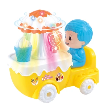 

Simulation Small Carts with Light and Music Projection Ice Cream Shop Cart Children 's Toys Cars Toys