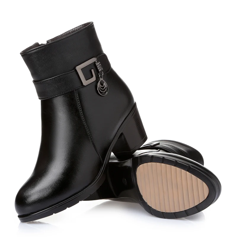 Женские ботинки Новая зимняя обувь из толстой шерсти на меху Большие теплые