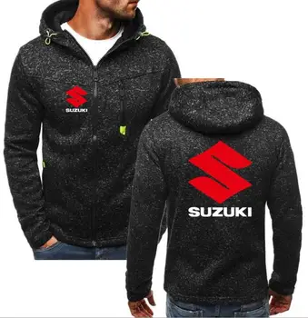 

Fashion Mens FOR SUZUKI Print Logo Hoodies Casual For Men Print Sweatshirts Hip Hop Pullover Zipper Pocket With Cap Man Hooded
