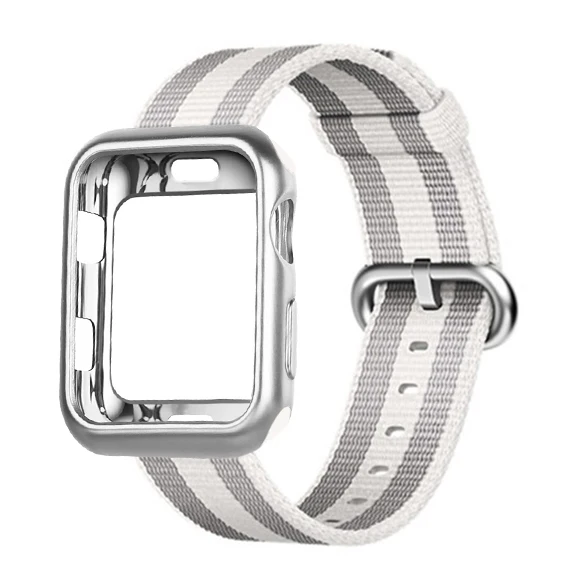 Чехол+ ремешок для apple watch band тканый нейлон apple watch 4 3 band 44 мм/40 мм iwatch band 42 мм/38 мм correa браслет аксессуары для часов - Цвет ремешка: 26