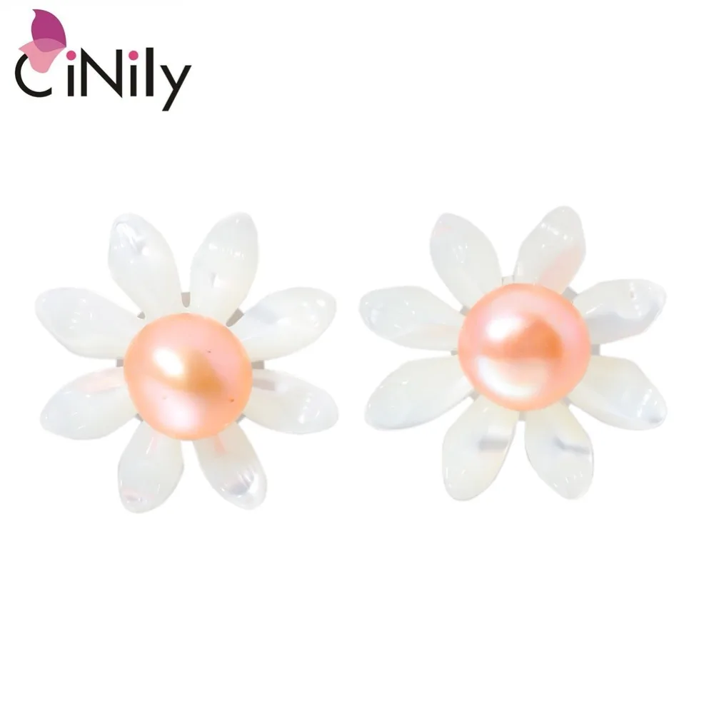 

CiNily Authentic. Solid 925 Sterling Silver Natural White Shell Pearl Wholesale for Women Jewelry Gift Stud Earrings 12mm SE031