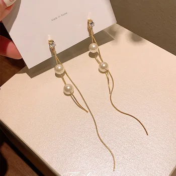 

Super Long Chain Tassel Drop Earrings Women bijoux trendy Alloy Female Dangle Earring Fashion Jewelry Brincos