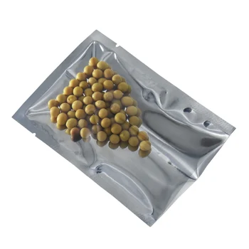 

200pieces 11x16cm Open Top Silver Aluminium Foil Clear Plastic Packaging Bags Heat Seal Vacuum Pouches Bag Pack Mylar Bags
