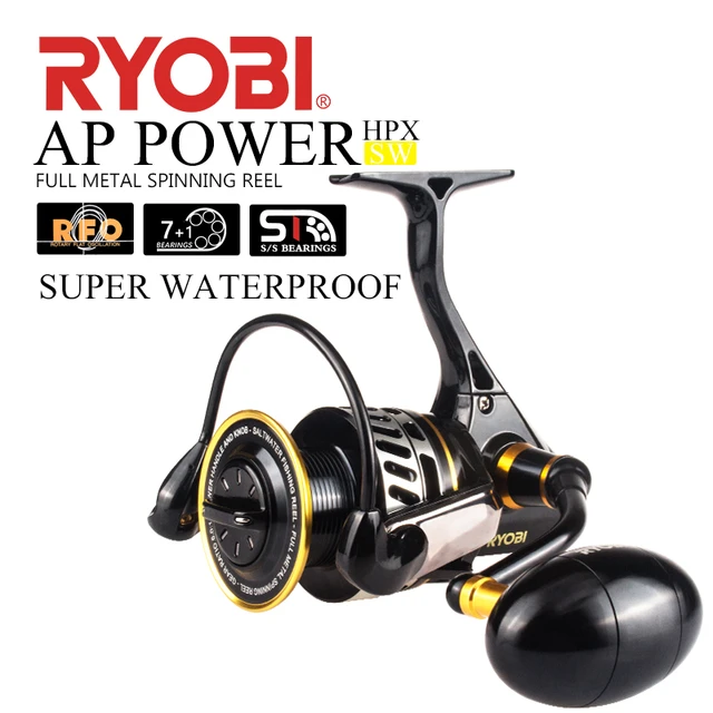 RYOBI AP POWER SW Spinning Fishing Reels 6000/8000/10000 Gear Ratio 5.0:1  Max Drag