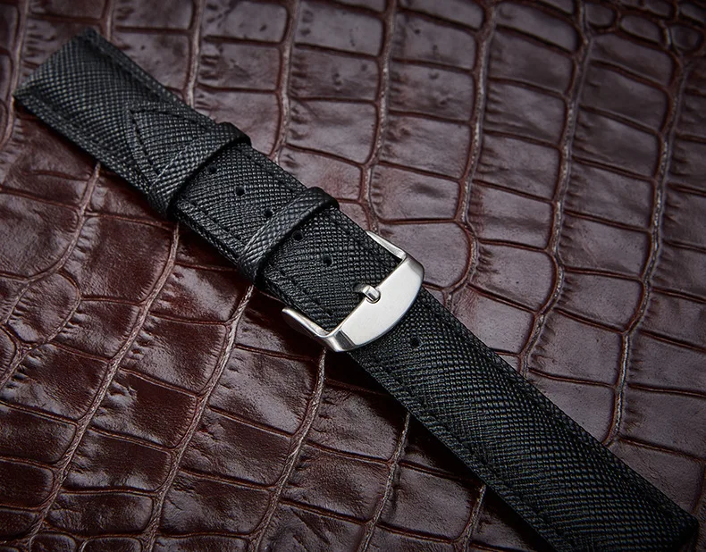 Новая мода Крест шаблон кожаный ремешок для часов Универсальный кожаный ремешок широкий ремень с пряжкой 14-24 мм для мужчин и женщин часы