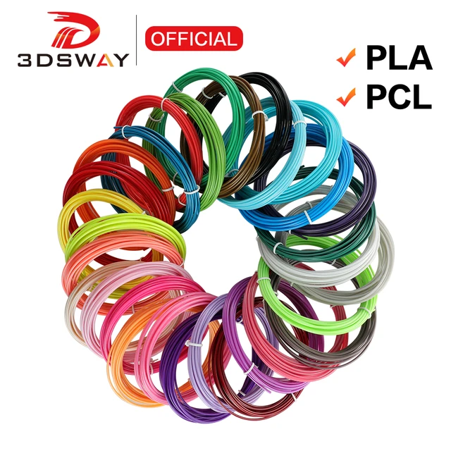 3DSWAY-Bâtons de filament pour stylo 3D, PLA, PCL, 1.75mm