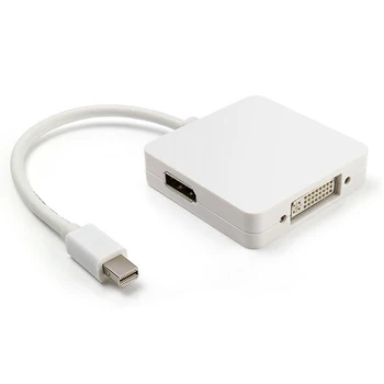 

3-in-1 1080P Full HD Mini Display Port DP to HDMI / DVI / DP Adapter Cable Thunderbolt Compatible Converter