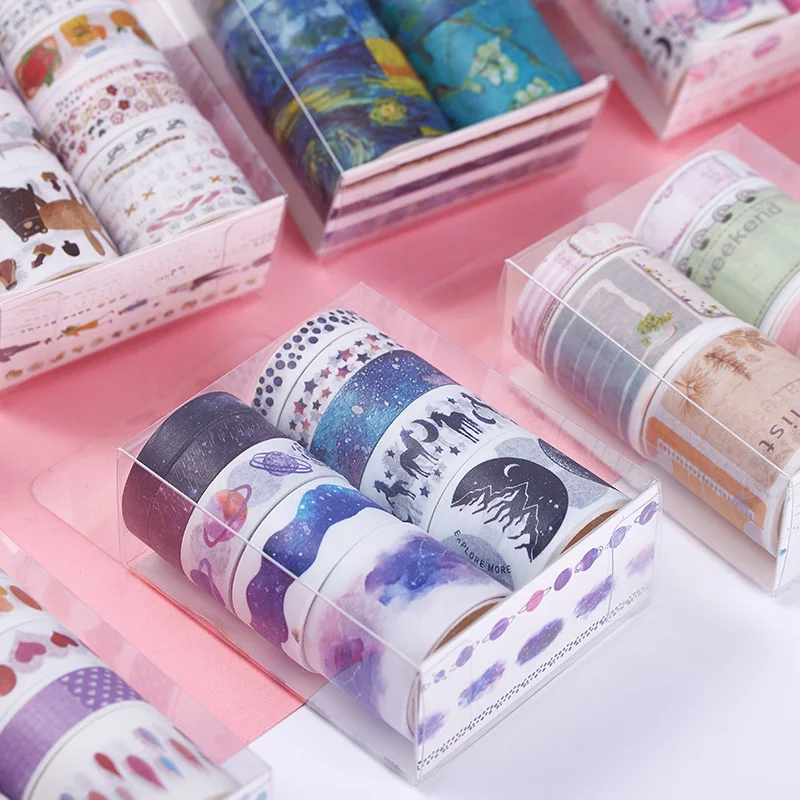 

10pcs/set Cherry Blossom Forest Paper Washi Tape Diy Scrapbooking Sticker Label Masking Tape School Office Supply