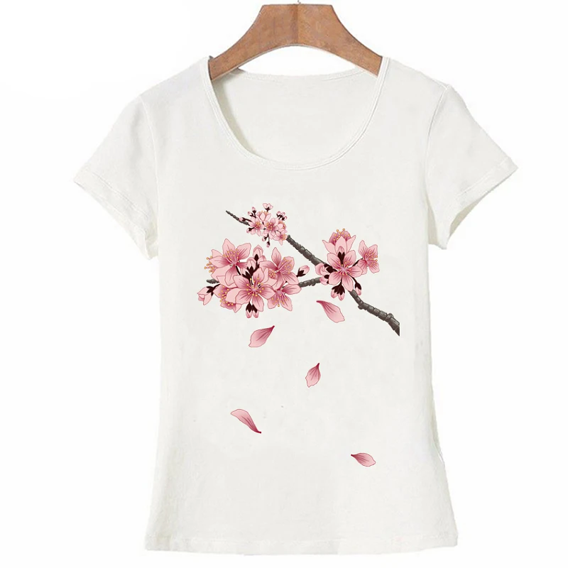 Женская Повседневная Уличная Футболка Harajuku Cherry Blossom женская футболка 2020 новая
