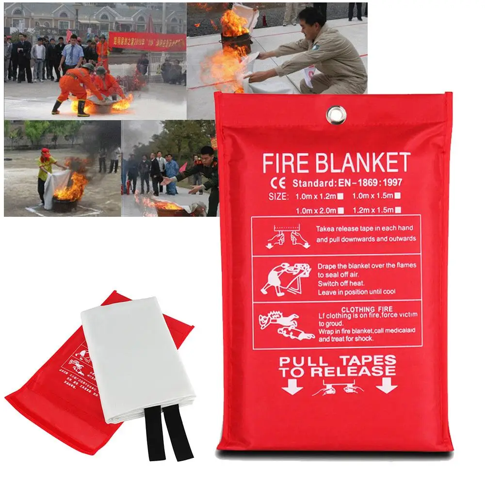 

1m Sealed Fire Blanket Home Kitchen Safety Fighting Fire Extinguishers