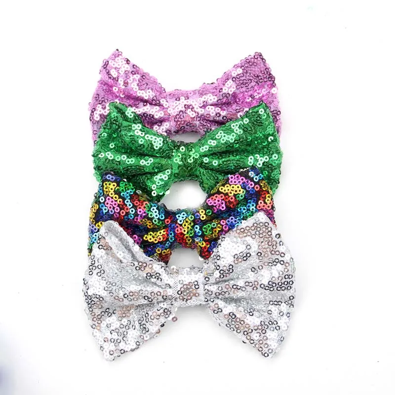 4 шт./партия " DIY большой бантик с блестками заколки для волос Блестящий ободок с большим бантом заколки для волос для детей аксессуары для вечеринок