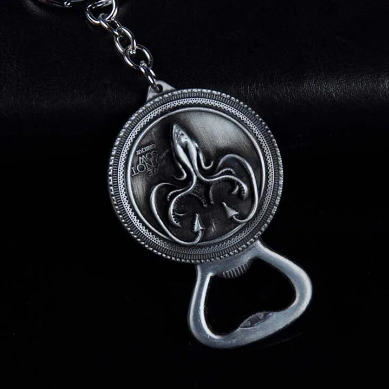 I Silver 20 шт./лот, модные ювелирные изделия, брелки, Игра престолов, открывалка для ключей, креативные вечерние брелки для ключей для мужчин, украшения для автомобилей - Color: I Silver