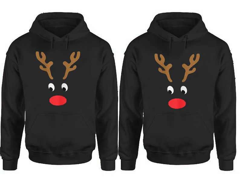 

Christmas Sweatshirts Set Couple Family Valentine Day Print Pullovers Winter Hoodies Woman Clothes Matching Christmas
