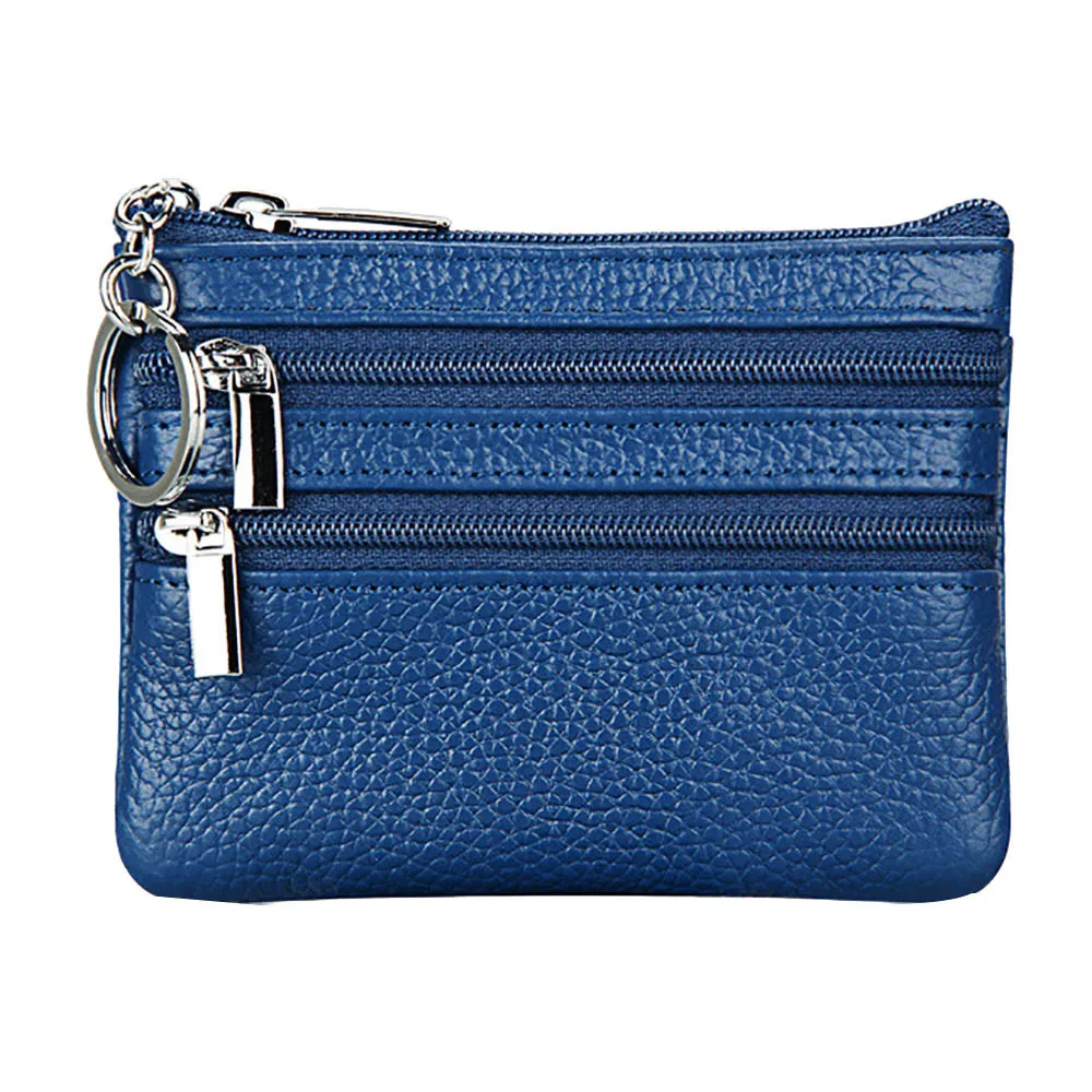

Solid Color Money Bags Stylish Simplicity Small Change Soft Skin Leather Women's Wallets Key Holder Case Mini Zipper Coin Wallet
