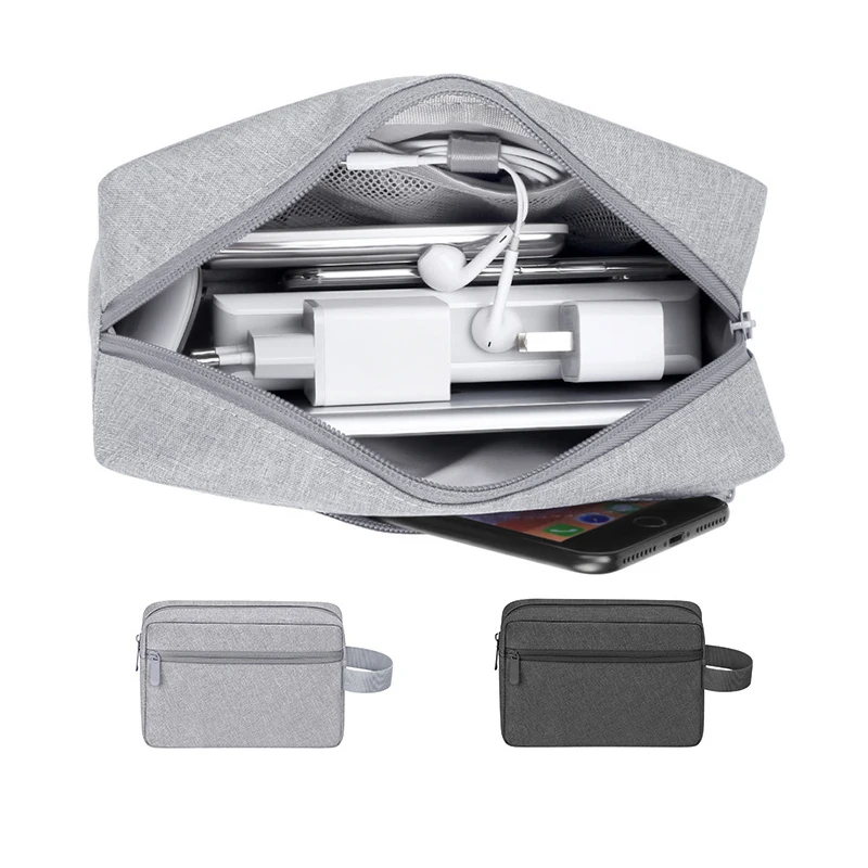 

Portable Digital Storage Bag Large Capacity Mobile Phone USB Cable Earphone Charger Storage Bag Grey Black Digital Storage Bags
