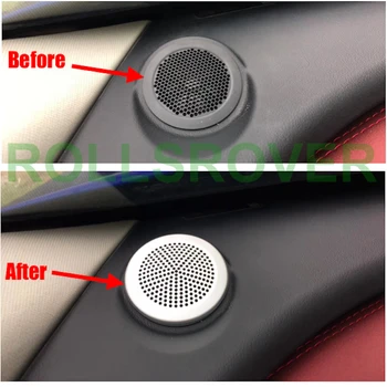 

ROLLSROVER 2PCS Of Dashboard Loud Speaker Decorative Dust Cover For XE XEL XF XFL F-Pace Silver Aluminum Cover Sticker