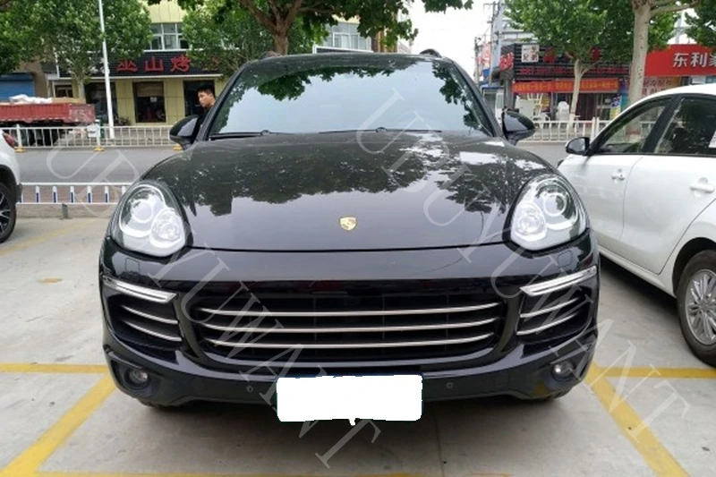 Для Porsche Cayenne 7 шт. ABS хром автомобильный передний 3D бампер сетка вентиляционное отверстие решетка грязи Гриль Крышка отделка
