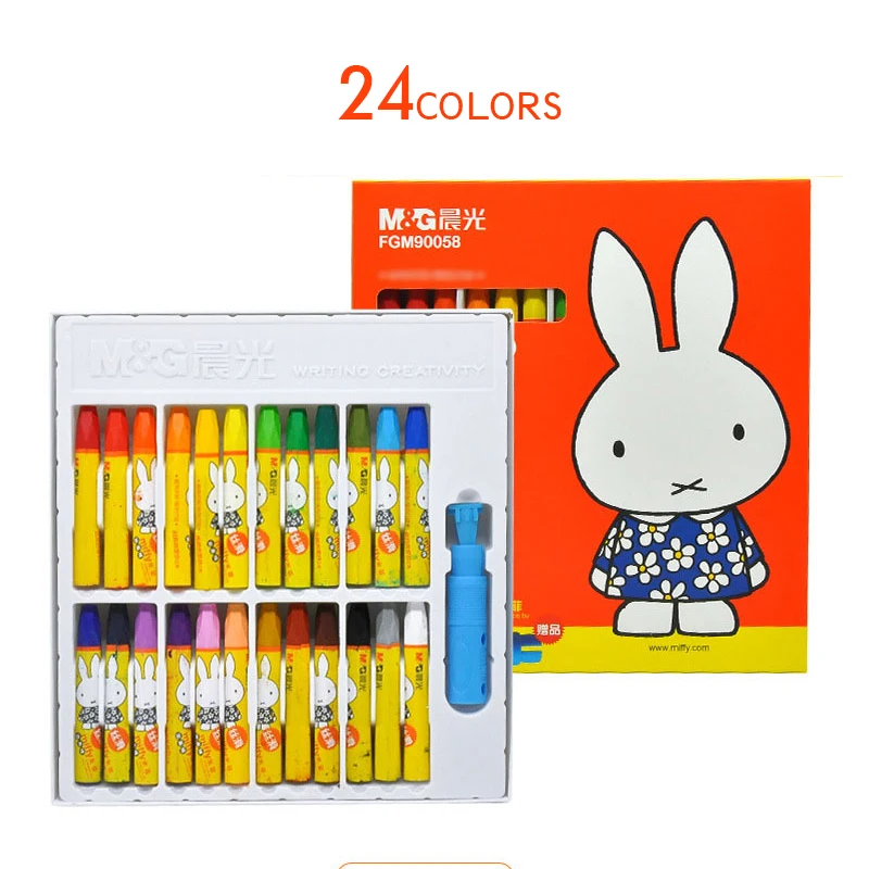 Карандаш M& G Miffy. Картина маслом палочка. Детские художественные кисти. Изобразительное искусство, обучение, живопись. 12/18/24/36 шт/партия. FGM90056/7/8/9 - Цвет: 24colors