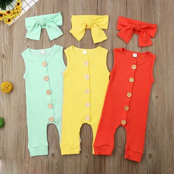

Baby Rompers Fashion Newborn Baby Boys Girls Romper Sleevelss Jumpsuit Clothes Solid Baby Clothes Cotton Outfits Cloths For Girl