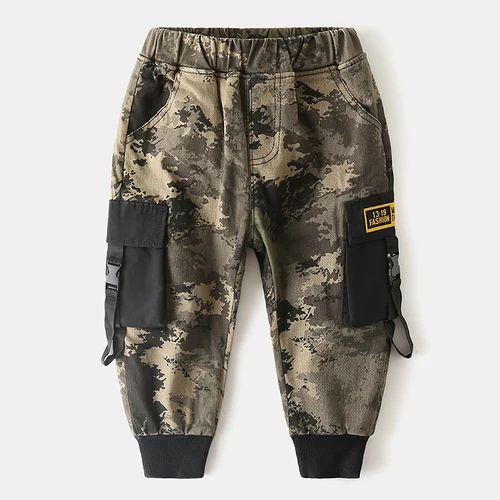 Camouflage Детские повседневные штаны детские камуфляжные комбинезоны из плюша зимняя одежда в западном стиле новые штаны для мальчиков - Цвет: Camouflage