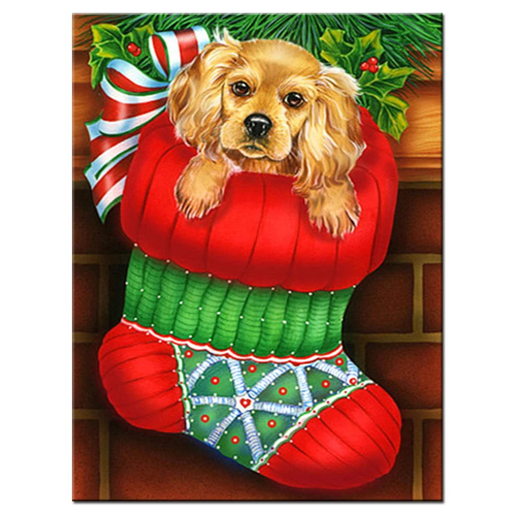 pet cute dog diamond painting 5 pcs embroidery full square round drill mosaic for Christmas home wall decor | Дом и сад