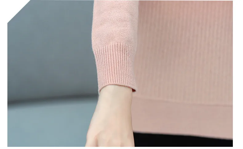 XJXKS All-match exquisite diamond women sweater autumn winter new plus size wool knitted sweater women pullover