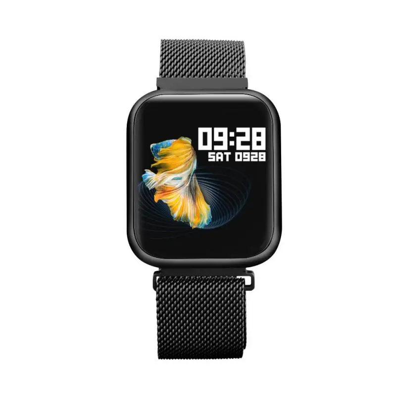 Смарт-часы Mr 19 P80, IP68, прочный, умный Браслет, ремешок с монитором сердечного ритма, ЭКГ, Смарт-часы для huawei, iPhone, samsung - Цвет: Черный