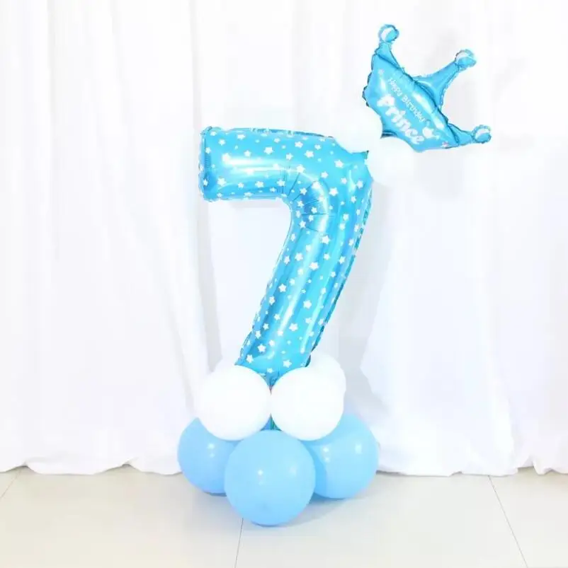 blue 7 Воздушный шар с цифрами, воздушные шары на день рождения, украшения на день рождения, Товары для детей, воздушный шар из фольги, цифры, балоны, бусины, шары - Цвет: blue 7