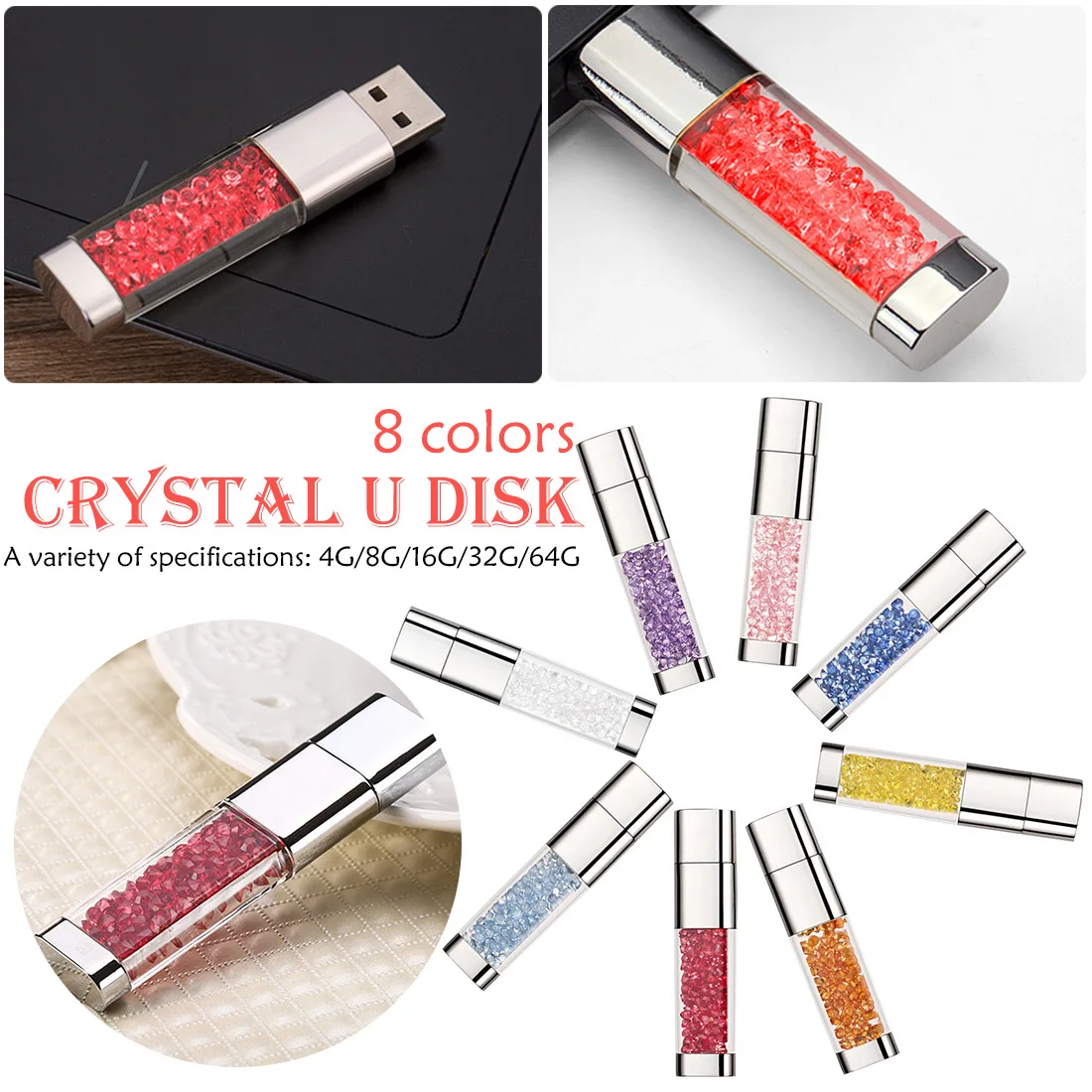Кристалл элемент флэш-накопитель USB2.0 флэш-накопитель 4 ГБ 8 ГБ 16 ГБ 32 ГБ 64 ГБ