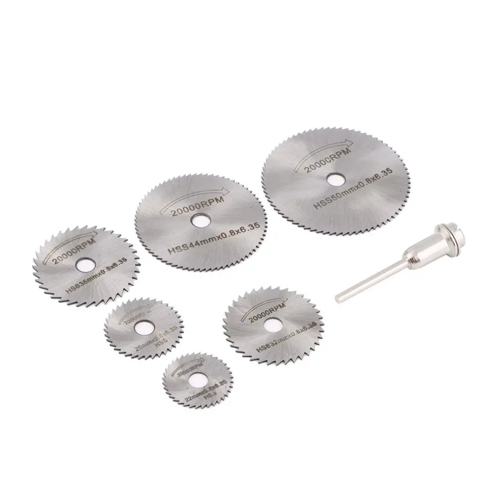 

Rotary Blades Tool Cutting Discs Mandrel 7PCS For Cutoff Circular Saw Hot Sale