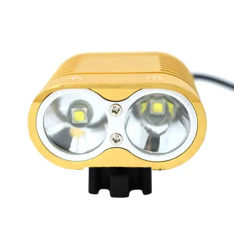 yellow Wasafire Горячая 4000лм Водонепроницаемый 4 режима 2x CREE XM-L2 светодиодный велосипедный светильник с аккумулятором 8800 мАч - Цвет: yellow